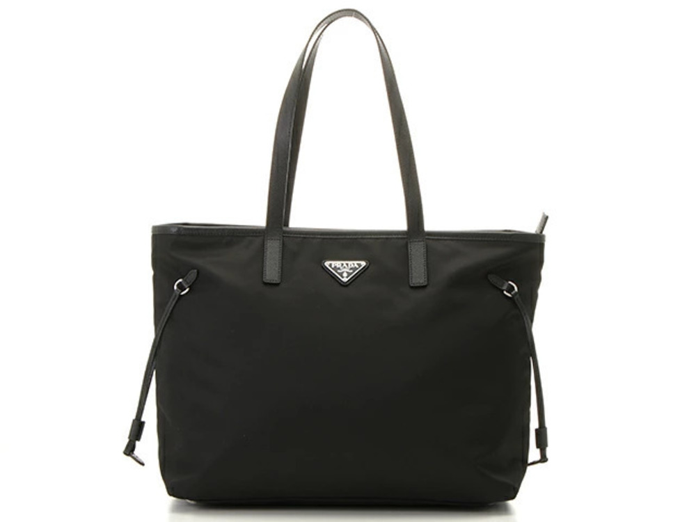 Prada Tote Tessuto Saffiano Bag Leather Black